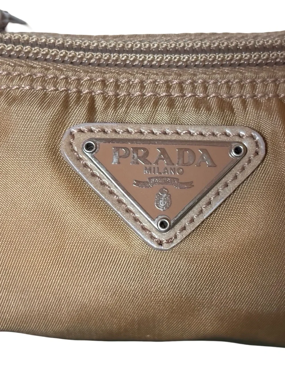 Authentic Prada Tessuto Nylon Zip Pouch Cosmetic Case Vela w/Card